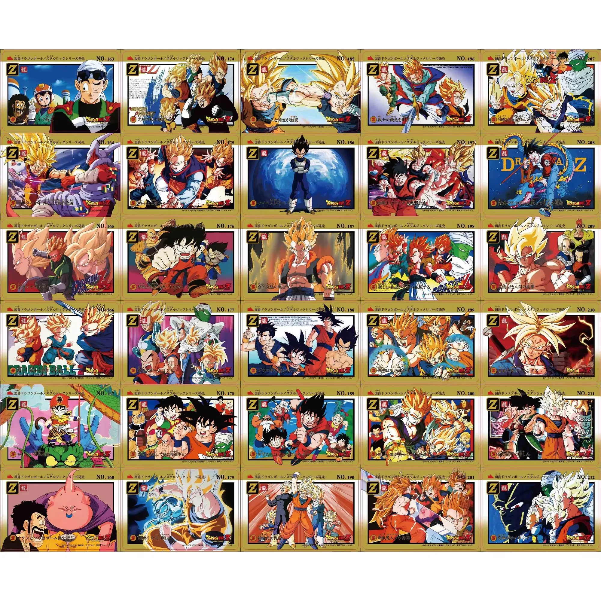 Dragon Ball Z Super Saiyan Fighting Goku Gohan Vegeta Trunks Frieza Flash Card Classic Anime Collection Cards Gift Toy 55Pcs/set