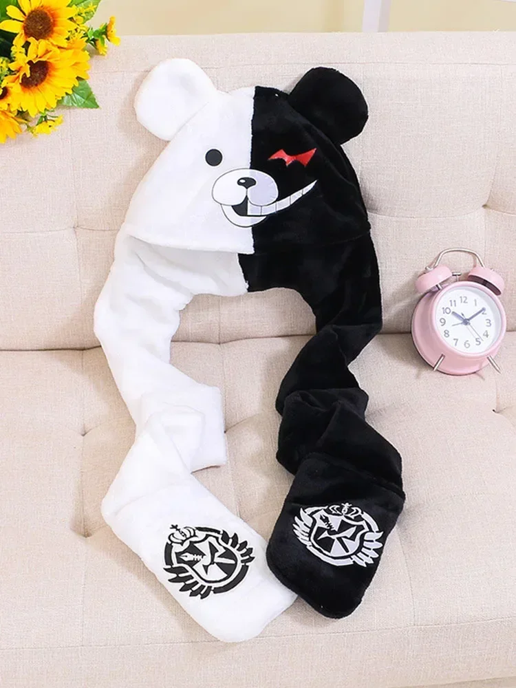 Monokuma Rabbit Anime Danganronpa Monokuma Plush Hat Rabbit Ear Beanie Long Scarf ...