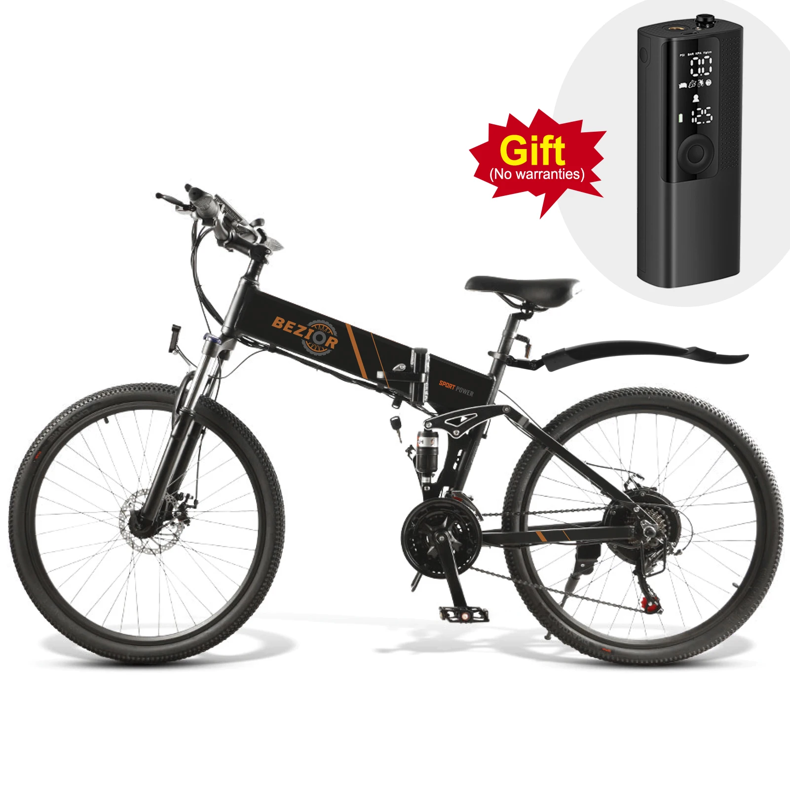 beautiful in colors BEZIOR 26 Inch Folding Electric Bicycle 21 Speed Shock  Absorbing Power Assist Mountain E-Bike for Adults with Suspension Fork  coupon -kaimanakab.go.id