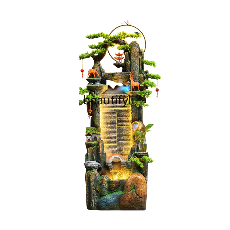 

Floor Rockery Water Curtain Wall Water Fountain Fish Tank Decoration Living Room Office Decorations Circulating Water Landscape
