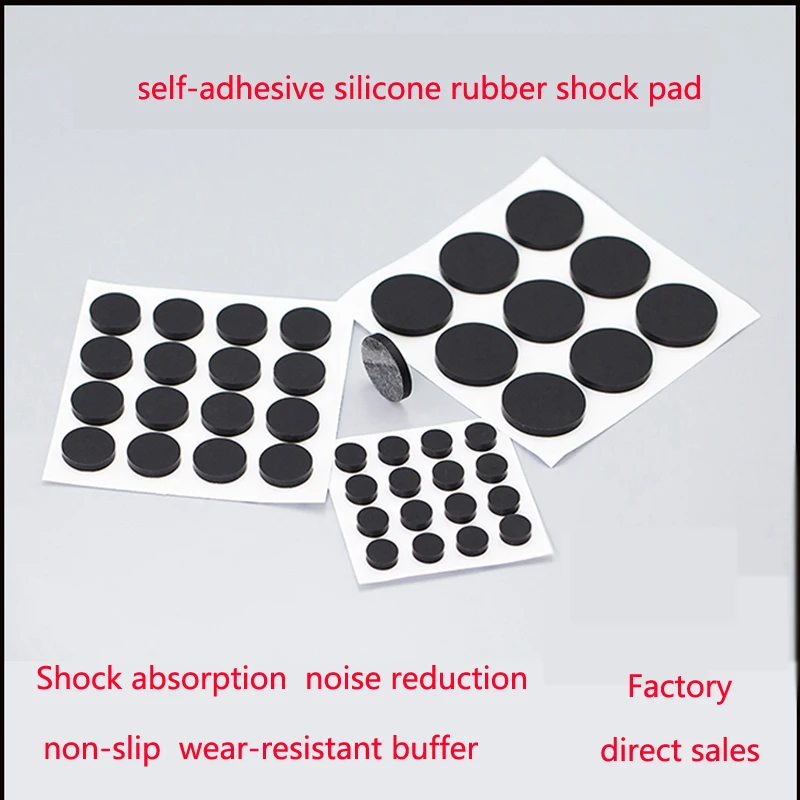 3MM Black 4.5-55mm Round Self-Adhesive Silicone Rubber Foot Pad Furniture Cabinet Door Damping Buffer Anti-Collision Anti-Skid