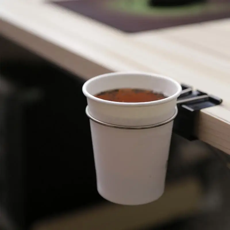 Cup Storage Holder Cup Holder With Clamp Clip On Anti-Spill Table Cup Holder Water Bottle For Cups Bottles Pencils Desktop Accessories cup storage holder