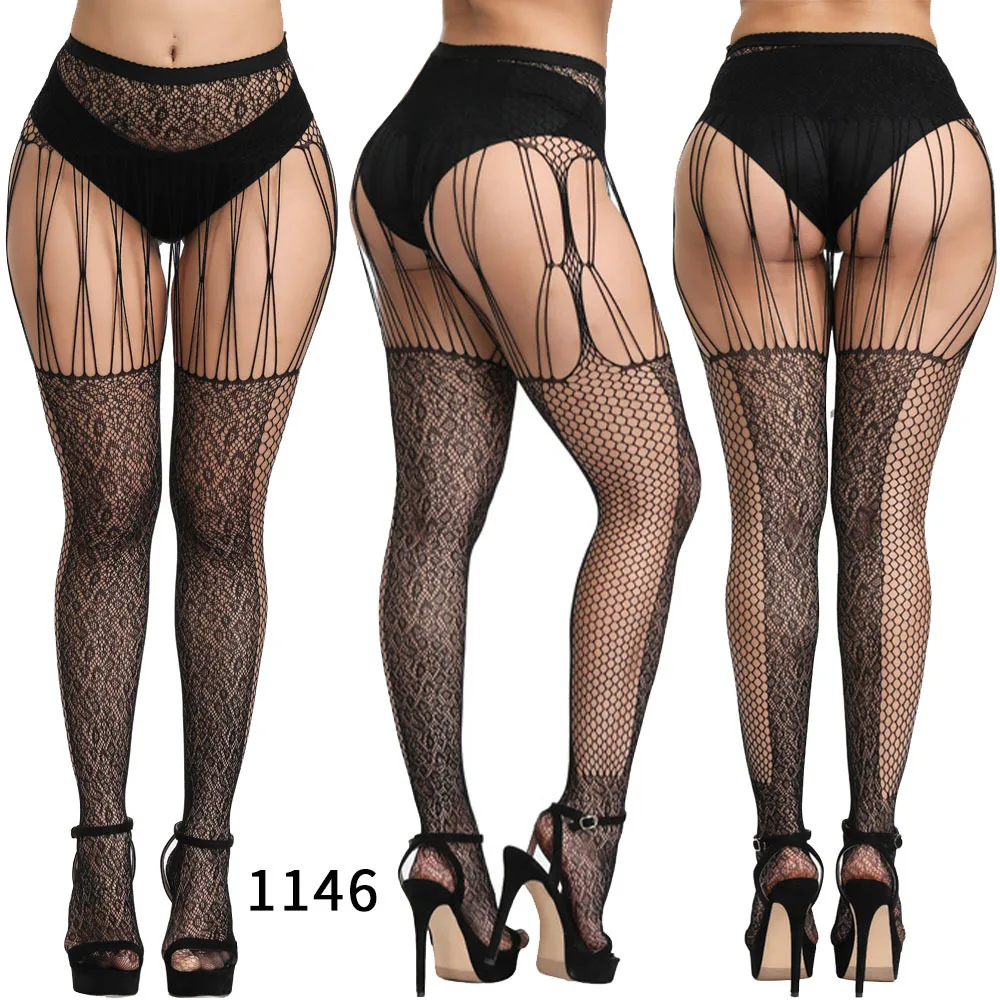 Hot Sexy Erotic Lingerie See Through Open Crotch Pantyhose Tights Women Fishnet Mesh Crotchless Suspenders Stockings Sex Costume sexy lingerie,women tights