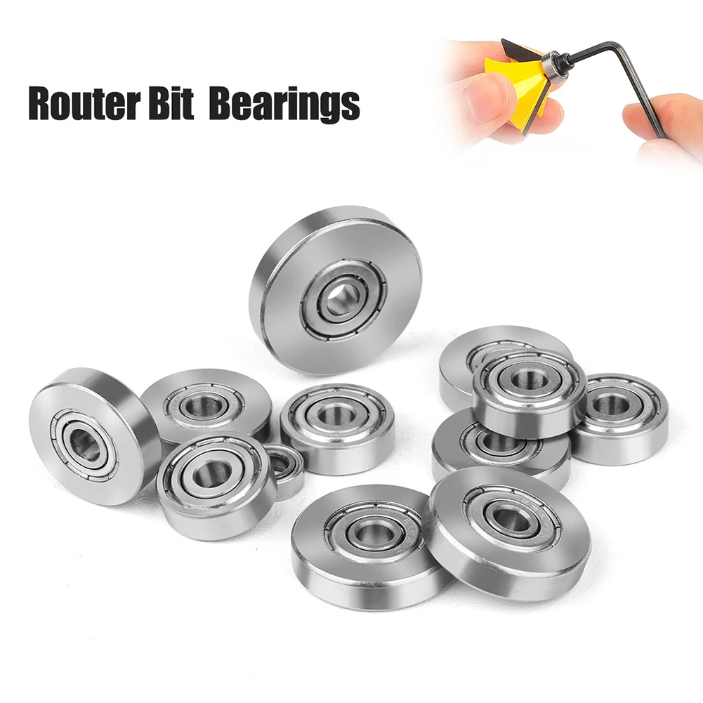 

Wood Router Bit Bearing 9 Sizes Top Bearing Set For Wood Milling Cutter Router Bits Heads Power Tool Accessories