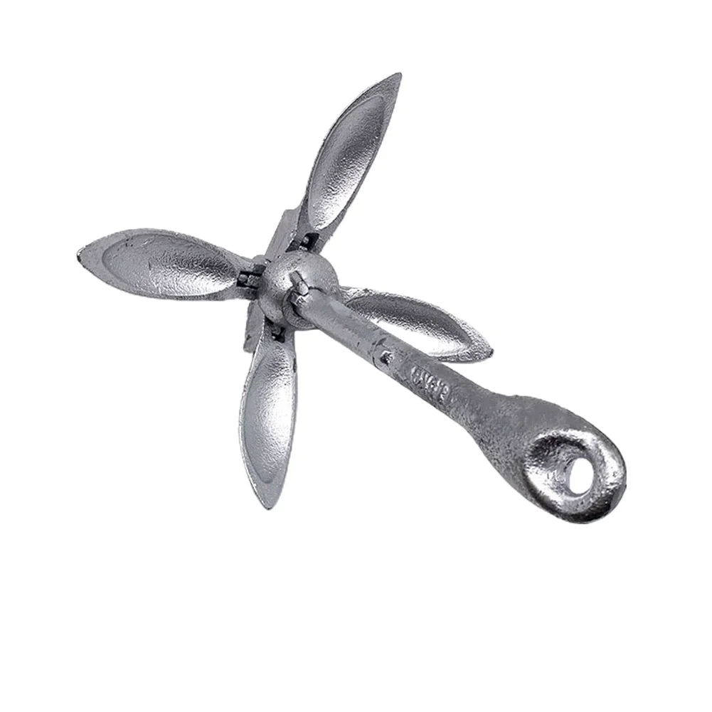 Boat Anchor Folding Anchor 1.5kg/3.3lb For Canoeing For Kayaks Four Foldable Arms Galvanized Portable