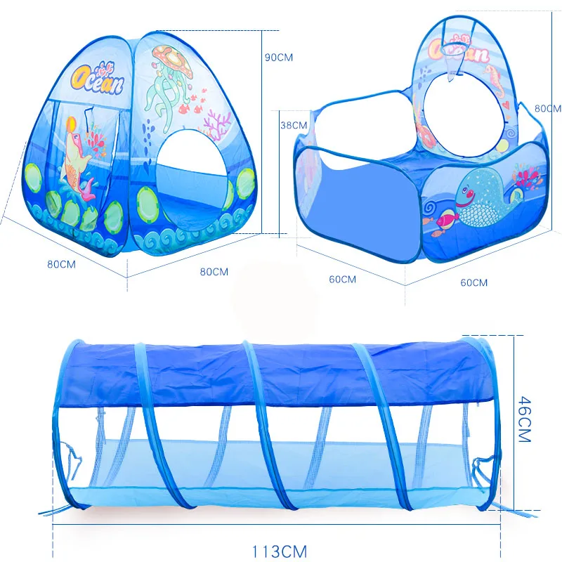 3 In 1 Children Ball Pool Baby Ballon Playpen Portable Kids Tent Ball Pit Crawling Tunnel Kid Playground Yard Rooom Pool Gift 6