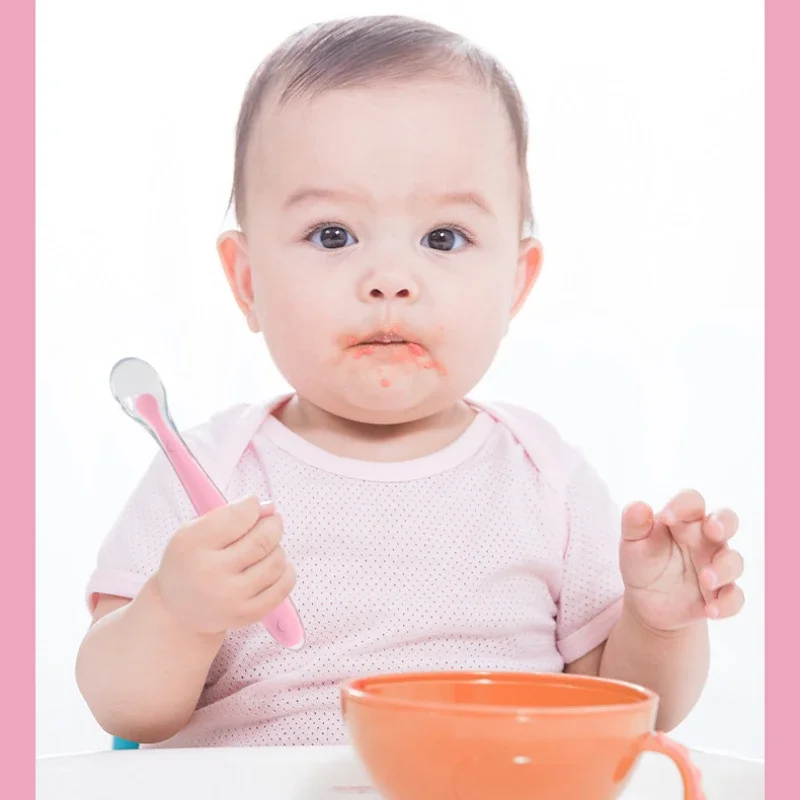 Baby Silicone Spoon Learning Spoon Set Stars Tableware Kids Soft Silicone Feeding Training Baby Reborn Utensils