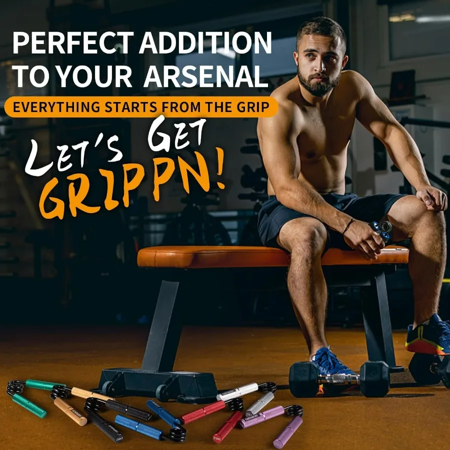 Grip Strength Trainer Set, 50-350LB(7 Pack), Wrist Forearm Strengthener, Metal No Slip, Hand Grip Gripper Strengthener for Stren