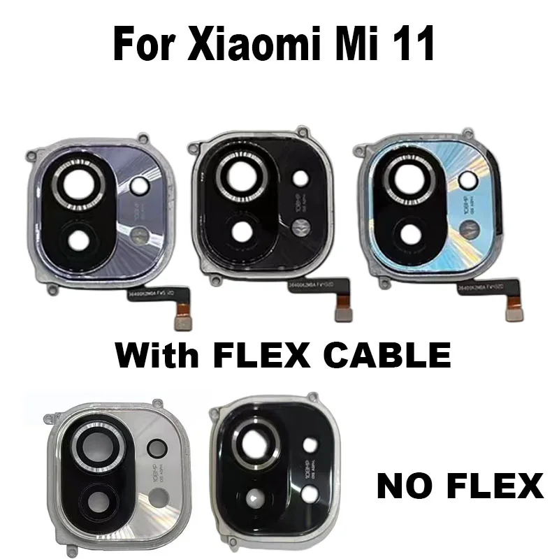 

Стеклянный объектив для задней камеры Xiaomi Mi 11 Mi11 рамка для задней камеры с гибким кабелем фотография M2011K2C M2011K2G Замена