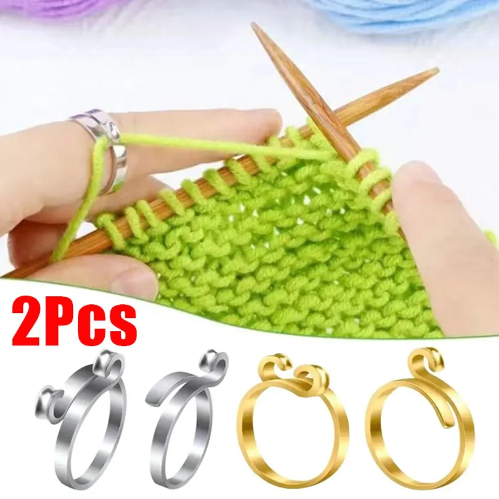 

Регулируемая Петля из сплава для вязания, регулируемая петля для вязания пальцев, наперсток для вязания крючком, инструмент с регулятором натяжения, аксессуары для вязания