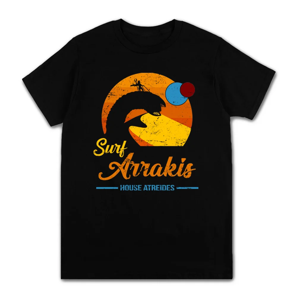 

Visit Arrakis Vintage Distressed Surf Dune Sci Fi T Shirt for Men Pure Cotton Fashion Male T-Shirt O Neck Tee Shirt Short Sleeve