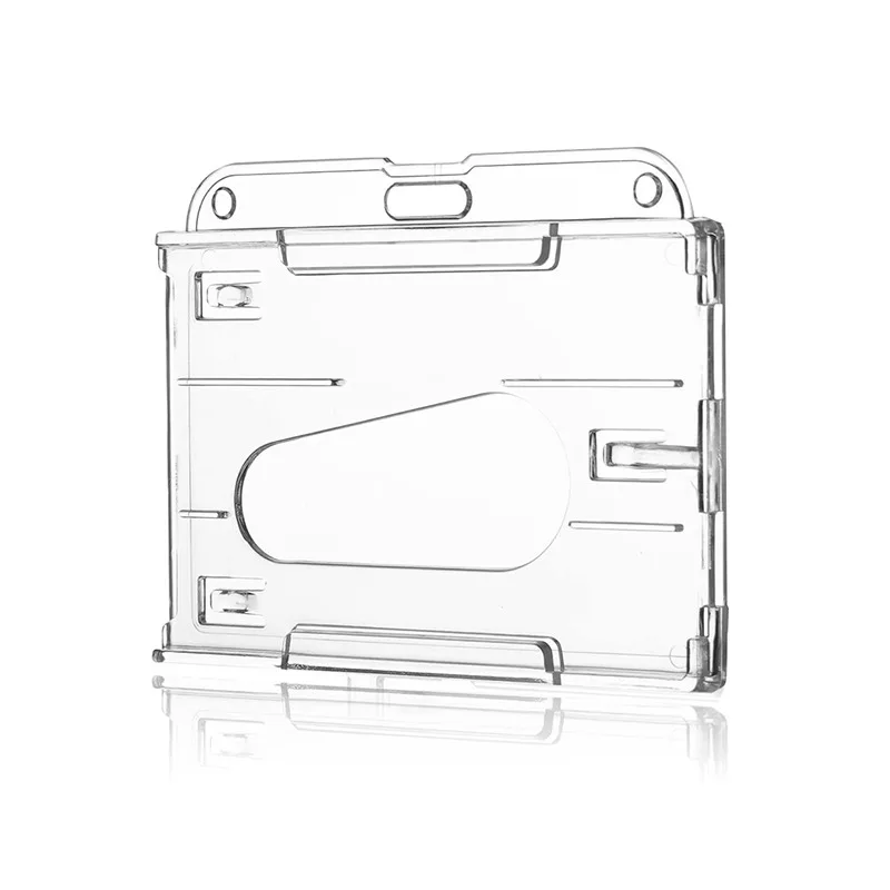 Transparenter Ausweishalter mit Ausweisrolle, Kartenhülle, Schutzhülle, dehnbar, doppelte Kartensteckplätze mit Schlüsselanhänger – Detail 12