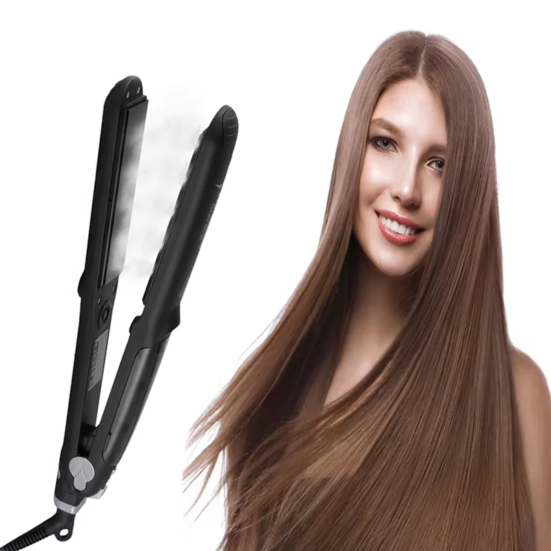 Women Flat Iron Salon Anti-scalding Hair Straightener Steam Ceramic Heating 2 in 1 Hair Curler ElectricHair Styler Tools 2