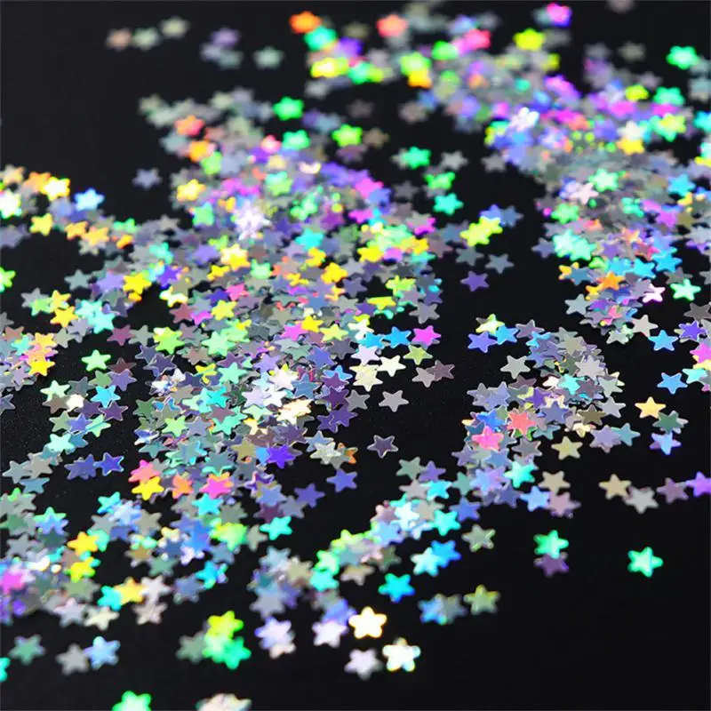 Nail Glitter Decoration Flakes Holographic Stars Nail Sequins Laser Glitter Flakes Colorful Mix Size Parts For Desgin Summer Polish Charms Nail Art Decorations