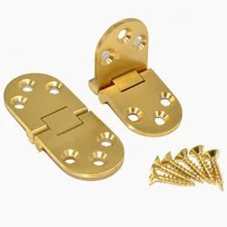 Set of 2 Pure Copper Concealed Folding Table Hinges - 180° Flip Design
