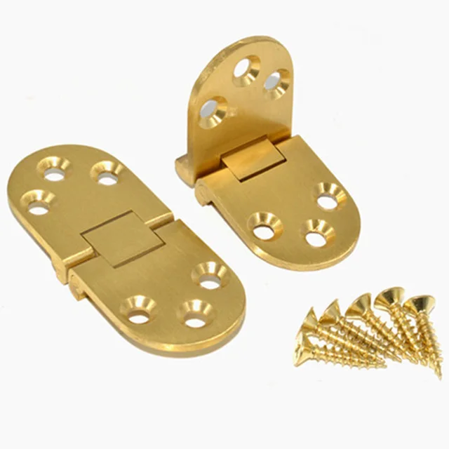 โต๊ะทรงกลมพับได้บานพับโต๊ะพับได้2ชิ้นบานพับอุปกรณ์เหล็กเครื่องตกแต่งบ้านทองแดงแท้อุปกรณ์เสริมบานพับ180องศา 1