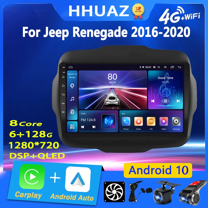 Autoradio Android Carplay Per Jeep Renegade 2016-2020 Autoradio Tablet Android Auto Multimedia Player 2Din Gps Autoradio