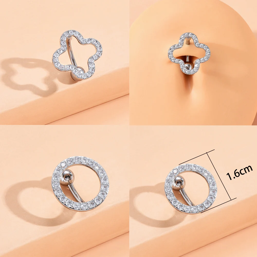 Stainless Steel Navel Piercing Bars Belly Button Ring 14G 10*5*8mm Curved Piercing Jewelry,body piercing jewelry
