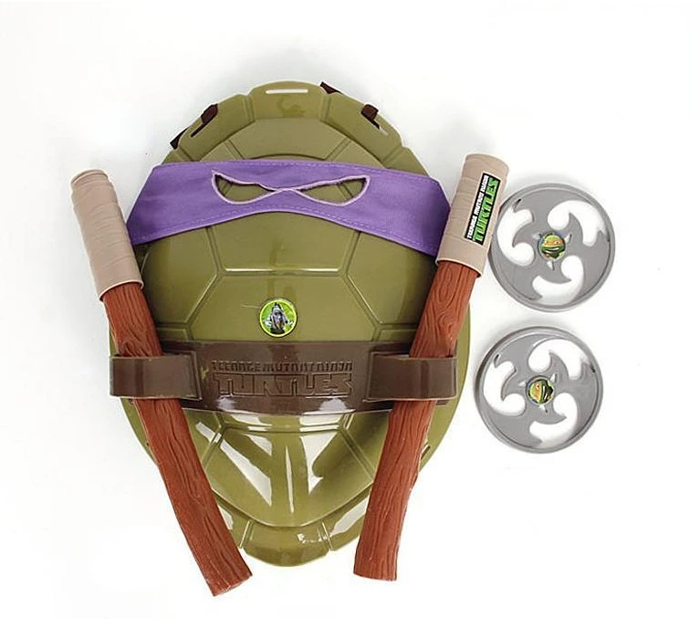 thumbnail image 1 of Tortugas Ninja Caparazón de tortuga Rafael Leonardo Da Vinci Donatello Arma Caparazón de tortuga Set Cosplay Halloween Regalos de juguetes para niños, 1 of 4
