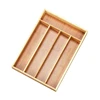 Bamboo Cutlery Silverware Tray Divider Storage Tray Rack Storage Box 5 Compartment Tray Kitchen Drawer Storage Rack 2