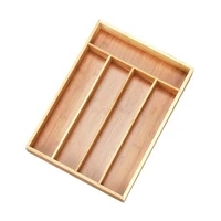 Bamboo Cutlery Silverware Tray Divider Storage Tray Rack Storage Box 5 Compartment Tray Kitchen Drawer Storage Rack 2