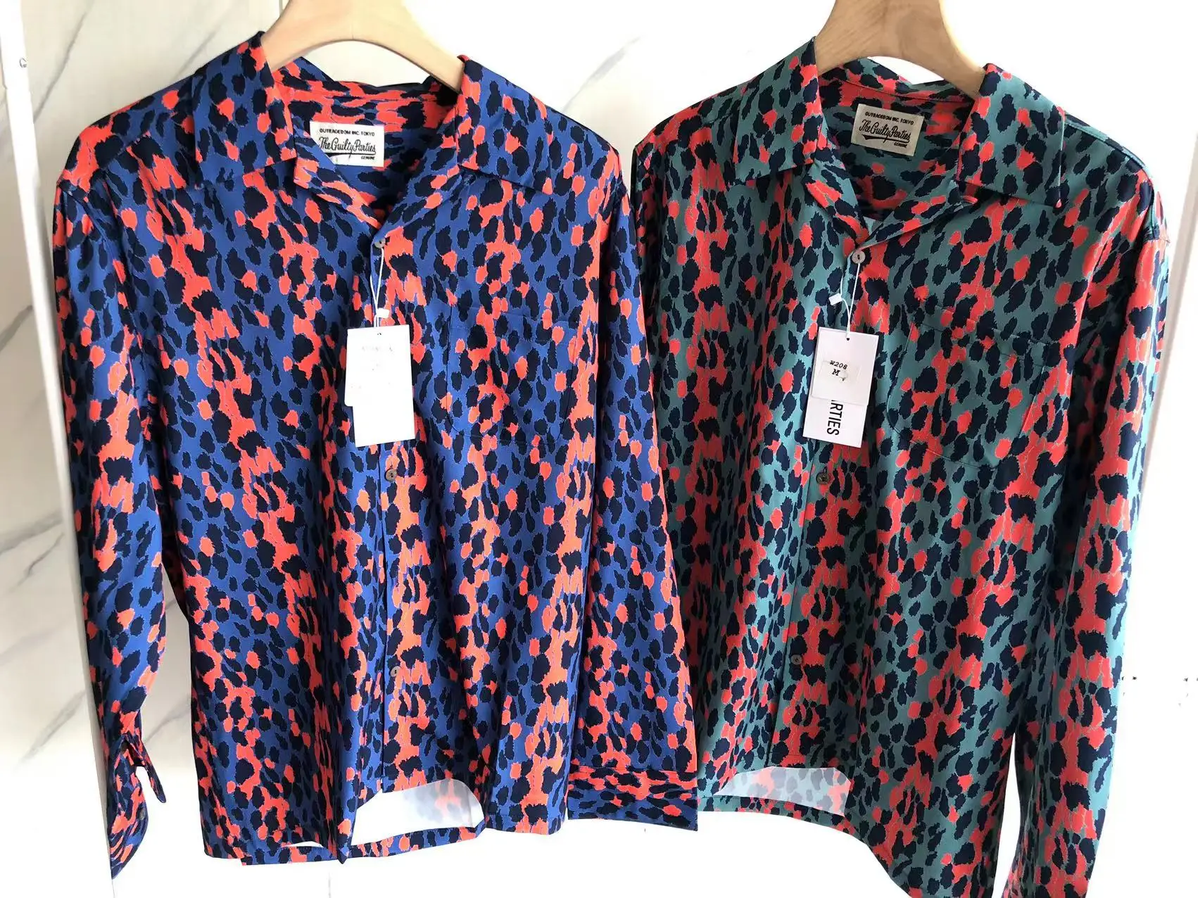 

Leopard Print WACKO MARIA Long Sleeve Shirts Men Women Fashion Shirts