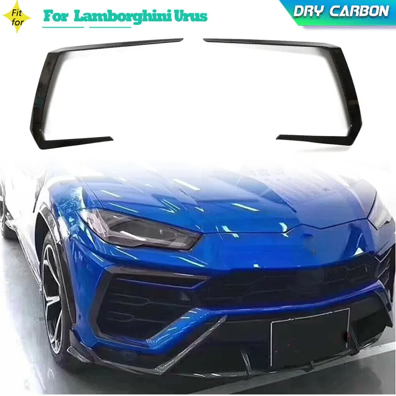 

Сухой карбоновый автомобильный передний бампер, Крышка вентиляционного отверстия для Lamborghini Urus Sport Utility 4-дверный 2018-2021, передняя решетка для вентиляционного отверстия