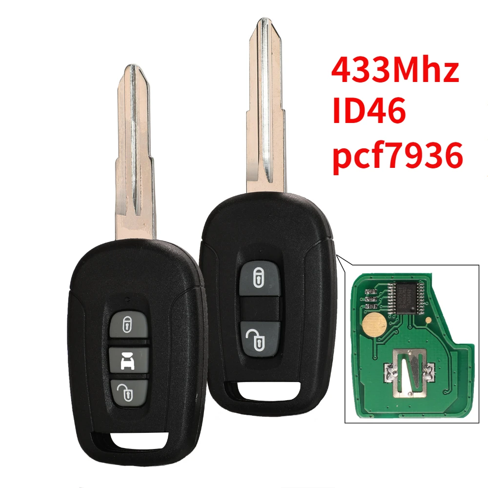 2/3 Buttons Replacement Smart Remote Car Key Fob 434Mhz ID46 Pcf7936 Chip for Chevrolet Captiva Opel Antara Diykey