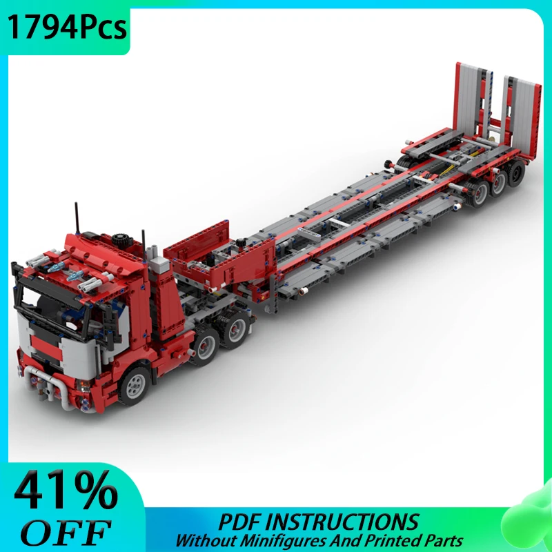 Moc Heavy Duty Truck Trailer 42078 C-Model Tractor Building Blocks Tecnologia Fai Da Te Idee Creative Mattoni Giocattoli Per Bambini Regali