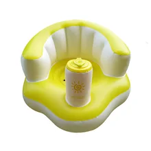 

Baby Inflatable Small Sofa Baby Learning Chair Child Seat Yellow and White Dining Chair Portable Bath Stool PVC Toys