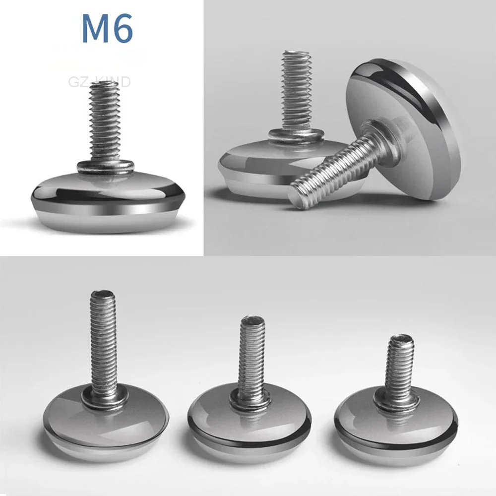 Leveling Foot Base, M6, M8, M10, Screw Height Adjustable, Dia 30mm, 35mm, 43mm, 50mm, 2 Pcs, 4 Pcs, 8 Pcs