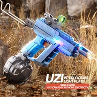 UZI Long Range Electric Shooting Water Gun With Lighting Toys High-pressure Full Automatic Shooting Water Toy Gun For Kid Adult 1