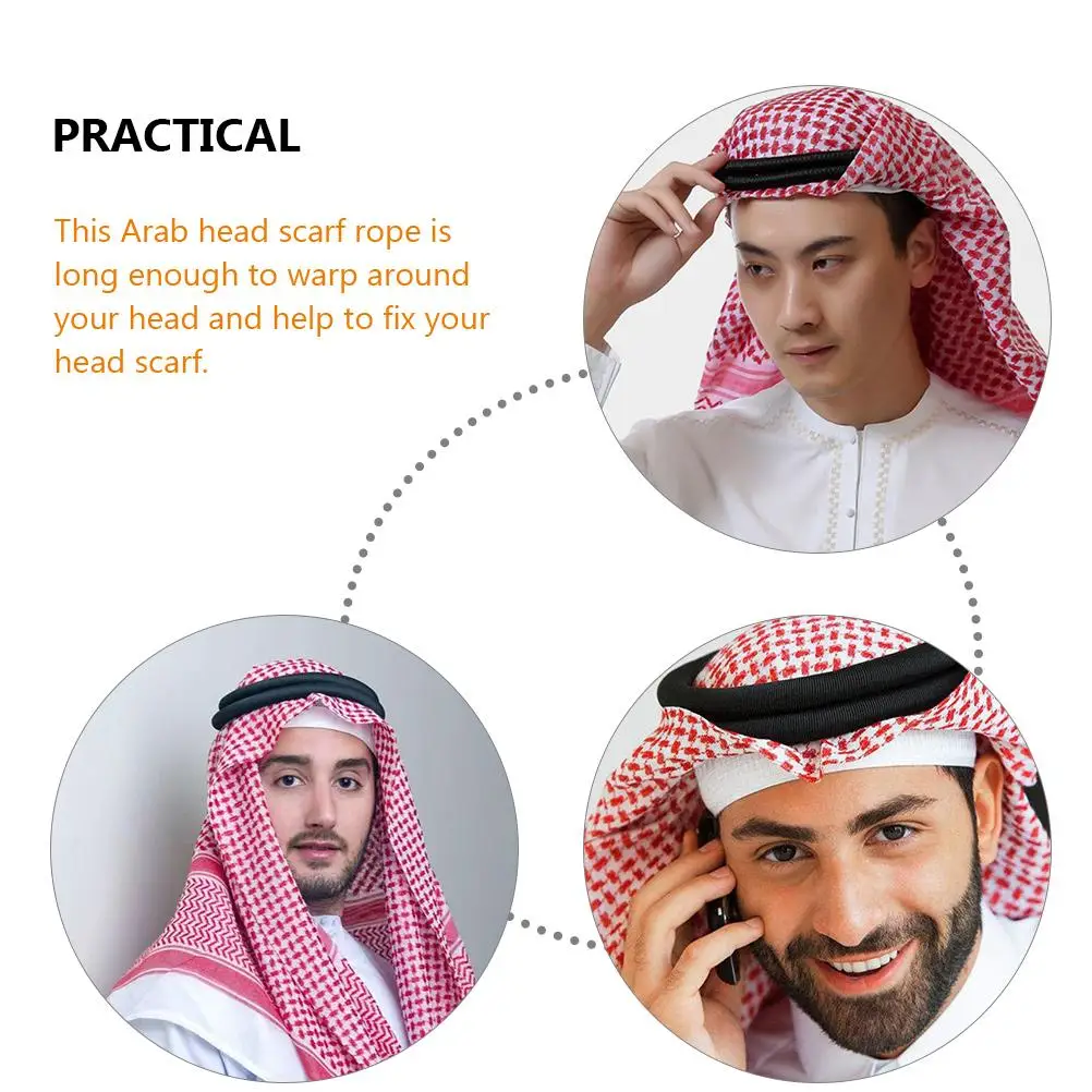 Saudi Men's Hairband Headscarf Turbans Headband Middle Eastern Wrap Headbands for