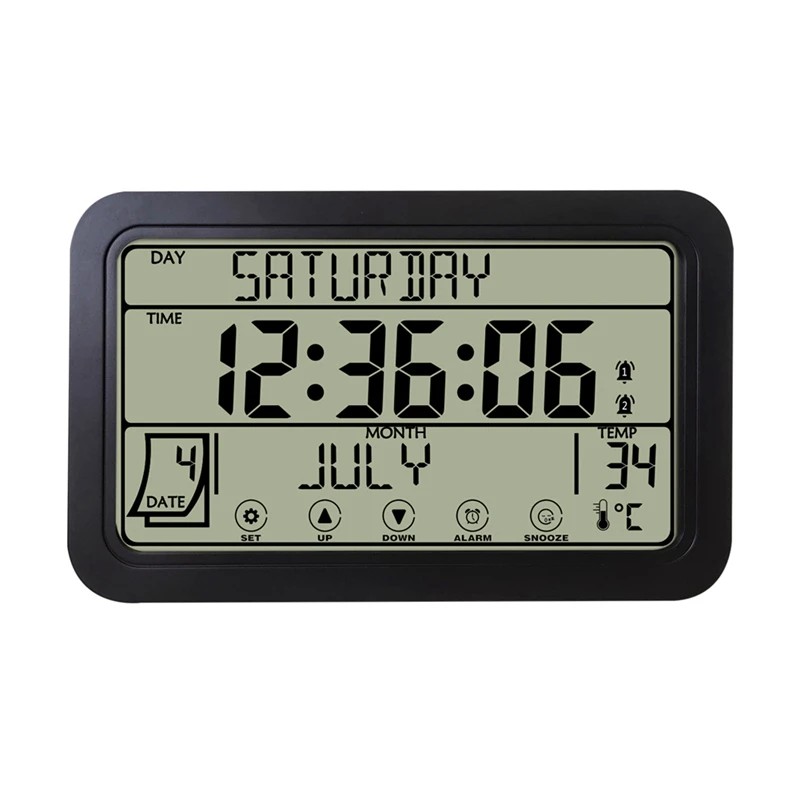 Atomic Clock With Indoor Outdoor Temperature Wireless, 7 Inch LCD, Battery Powered With High Precision Sensor