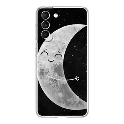 Clear Soft Cover Phone Case with Couple Cartoon Sun and Moon Design - Samsung S20Ultra (B9)