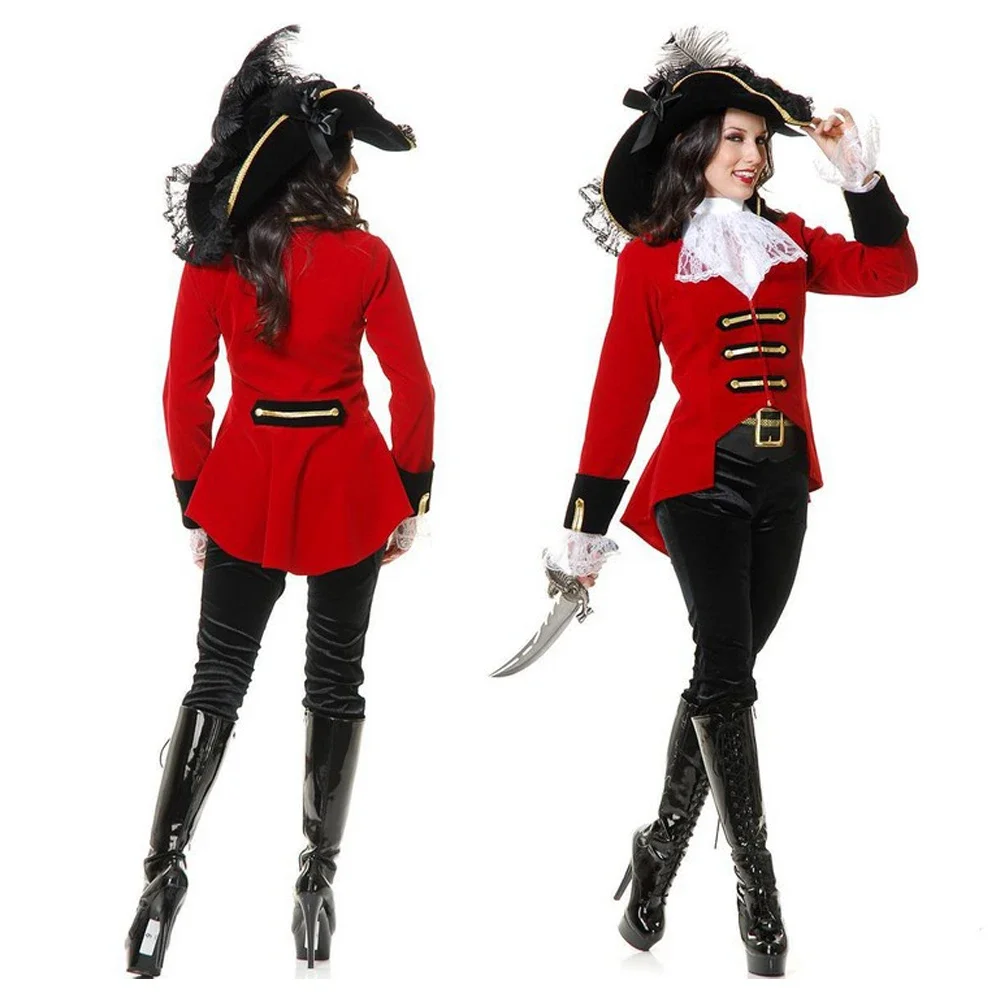 

Pirate Costume Women Adult Halloween Carnival Cosplay Fancy Make-up Party Cap Anime Suit