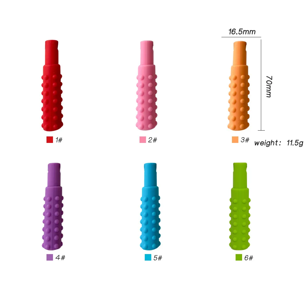 1 Pack Sensory Chewable Necklace Brick Chewy Kids Silicone Bite Pencil Tip Teeth Toy, Silicone Teeth for Autistic Kids 4