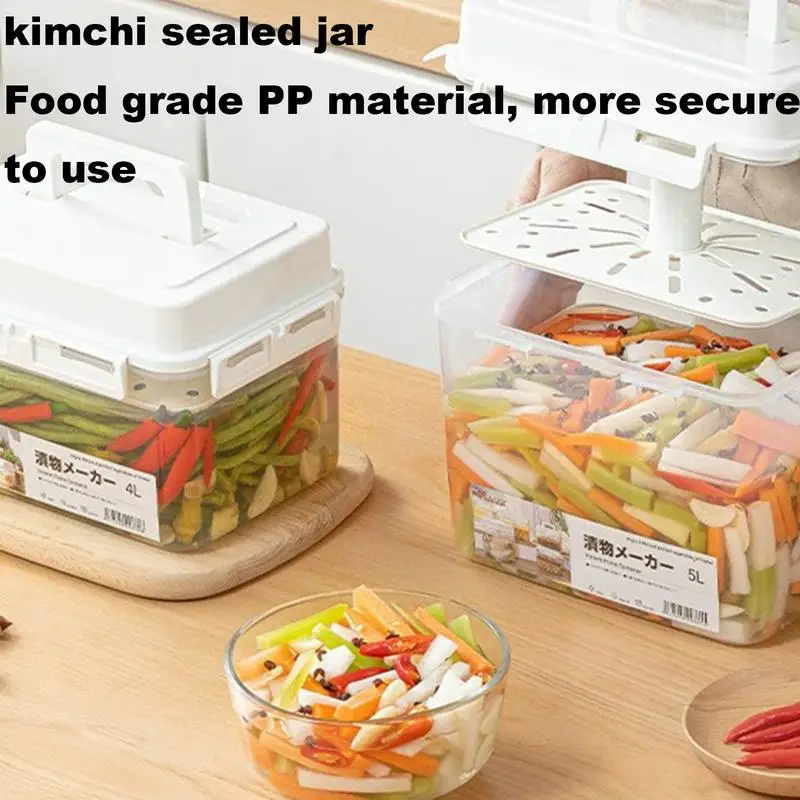 Perfk Kimchi-Behälter 4L - Fermentierglas Mit Presse Für Sauerkraut & Gemüse