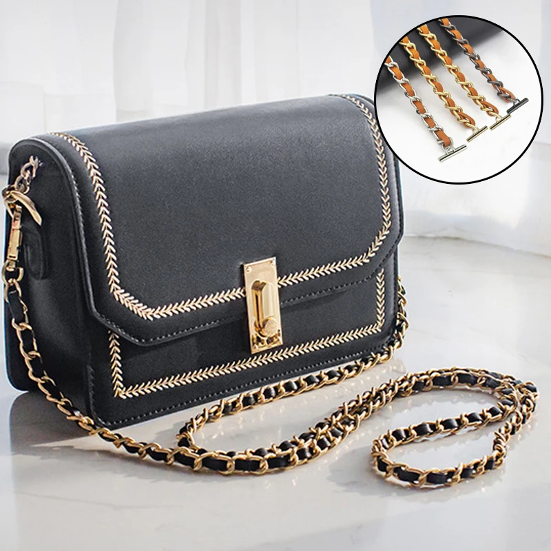 New PU Leather Metal Shoulder Bag Braid Chain Replacement Strap Cross Body  Belt