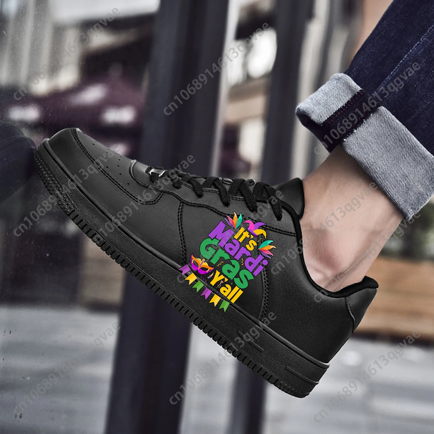 Mardi Gras AF Basketball Mens Womens Sports Running High Quality Flats Force Sneakers Lace Up Mesh Customized Made Shoe DIY