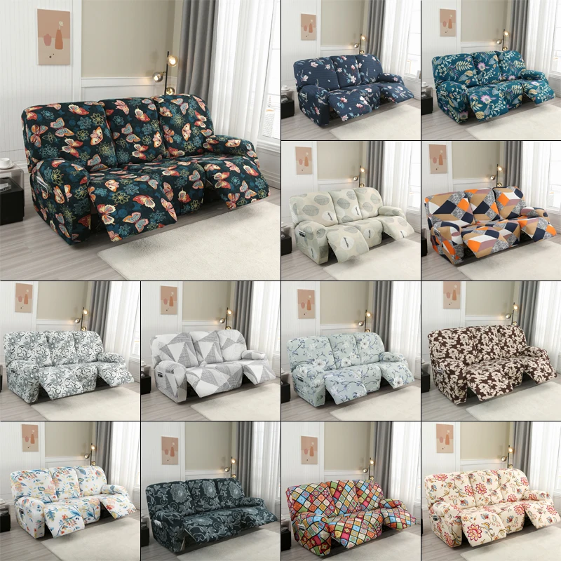 

8-Pieces Recliner Sofa Covers, Stretch Reclining Couch Covers for 3 Seats Reclining Sofa Slipcovers Furniture Protector Washable