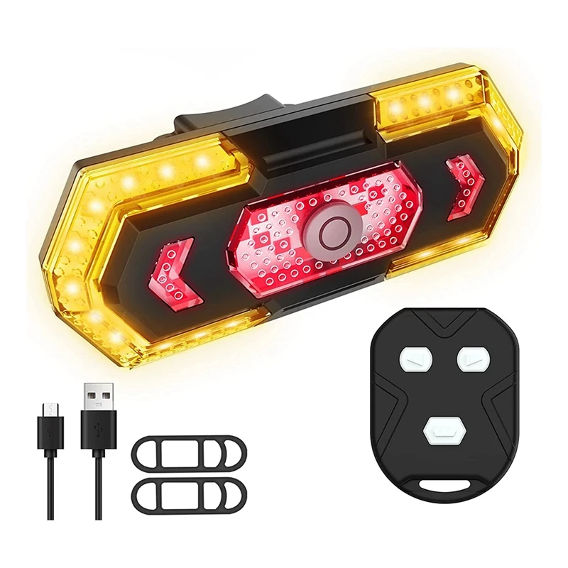 

Задний фонарь велосипеда, с указателями поворота, умный беспроводной пульт дистанционного управления, задний фонарь велосипеда, IPX4 Водонепроницаемый светодиодный фонарь для велосипеда