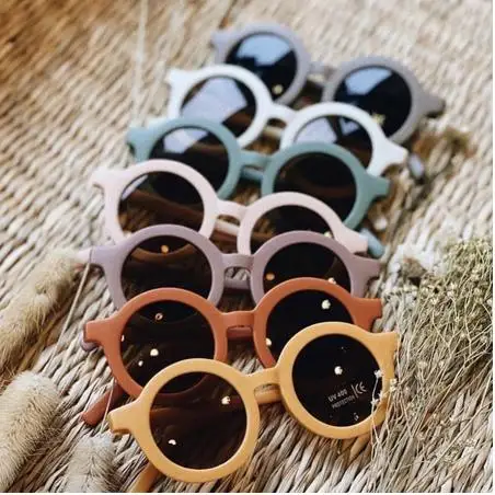 Holiday Party Decoration Children's Sunglasses Glasses Retro Solid Eyeglass For Kids Ultraviolet-proof Round Convenience Glasses