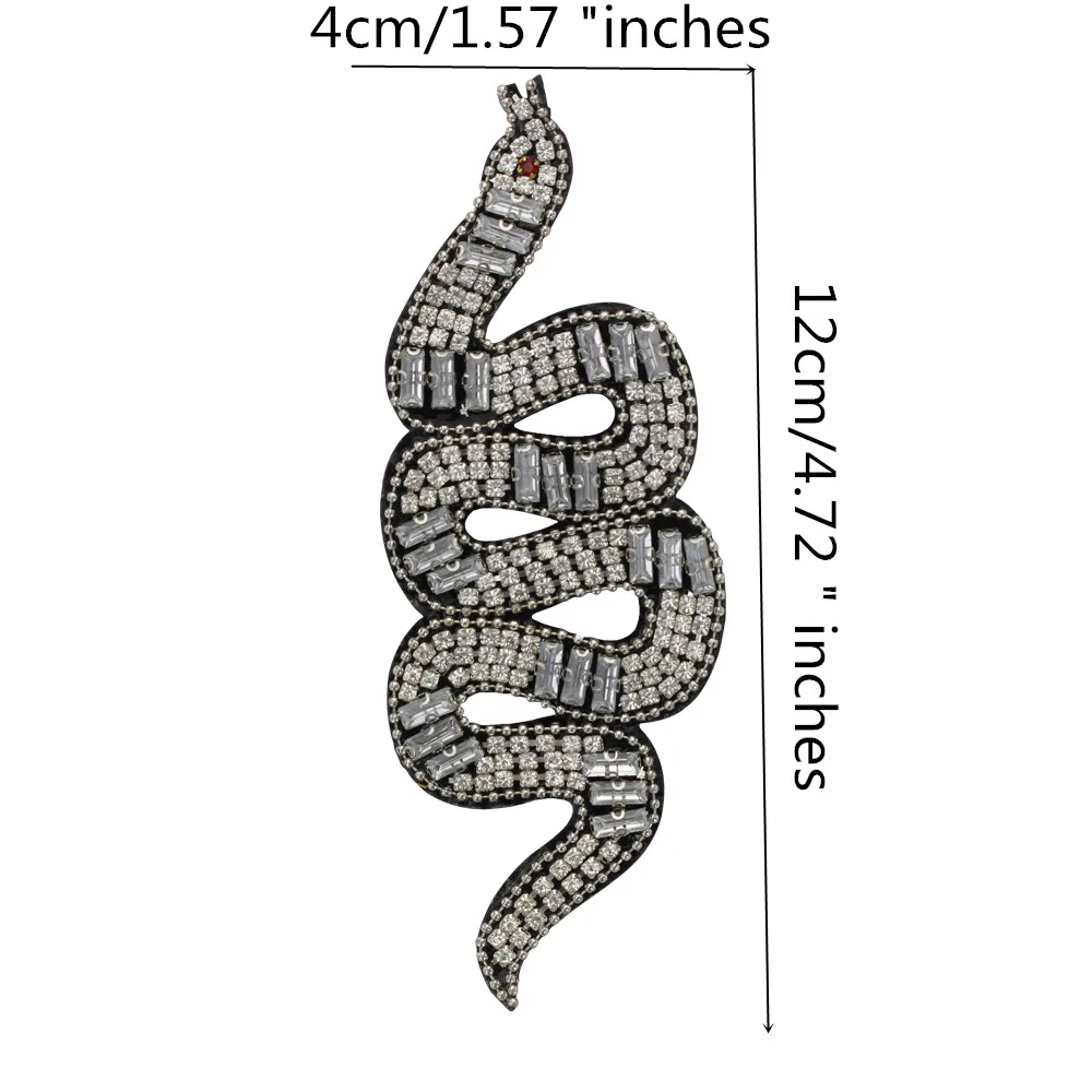 Applique con motivo serpente con perline grandi, toppe da cucire su toppe serpente per giacche, abbigliamento, toppa decorativa fai da te B290  15