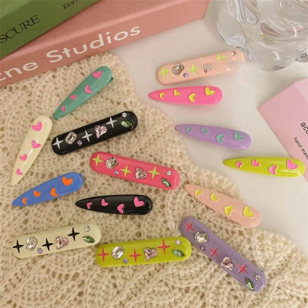 

Алмазная любовь, оригинальная модель Y2K в Корейском стиле, звезда, Утконос, зажим для челки, геометрический Ацетатный боковой зажим для девушек