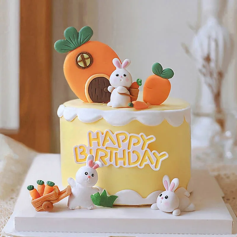 

Милый кролик, морковь, торт, Топпер для девочек, детский торт на день рождения, детский день рождения, конфеты для выпечки детей, принадлежности, прекрасный подарок