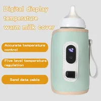 USB Baby Milk Bottle Thermal Bag Universal Digital Display Nursing Bottle Heater Portable Baby Milk Heat Keeper for Traveling