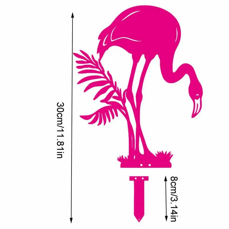 

New Outdoor Garden Decoration Metal Yard Art Beautiful Flamingo Lawn Decor Garden Stake Landscape Backyard Pathway Ornament
