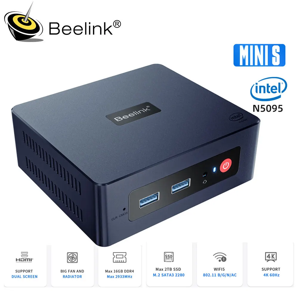 

Beelink MINI S Mini Pc Intel 11th Gen N5095 8G DDR4 256G SSD Wifi5 4K BT4.0 Win10 win11 Ubuntu Desktop Gaming office home minipc