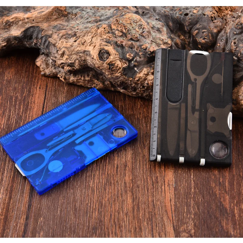 10 In 1 Pocket Credit Card Portable Multi Tools Outdoor Survival Camping Equipment 1 Box Portable Hiking Card Tools Gear keychain tool multi function tool tool card